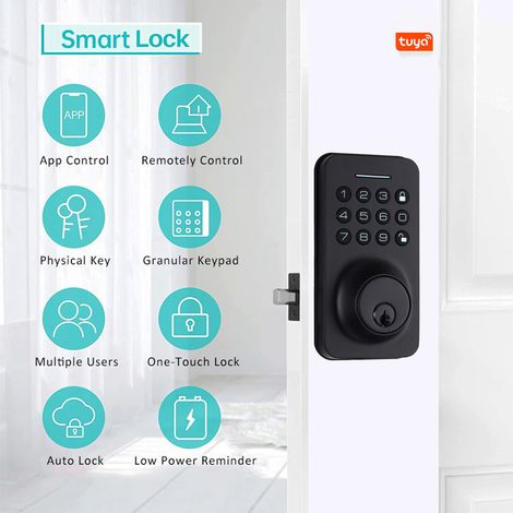 WAFU serrure de porte intelligente 4 façons déverrouillées tuya BT connexion APP déverrouiller le mot de passe déverrouillage pour les maisons appartements