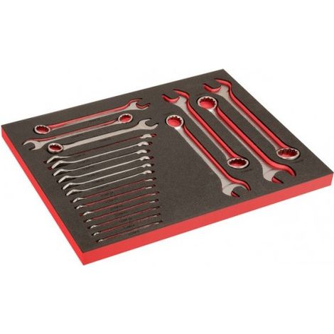 BAHCO - Module mousse Fit&Go 3/3 marquage laser, clés mixtes - 20 Pcs