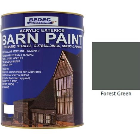 Bedec Barn Paint - Semi-Gloss - Forest Green - 5L