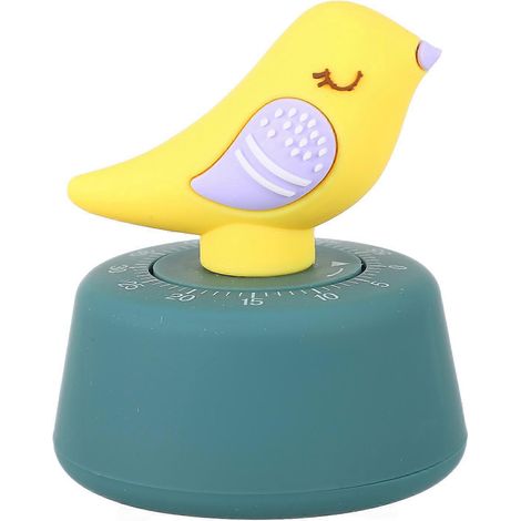 1 Stück Küchentimer, manueller Kochtimer, Cartoon-Mechanischer Aufziehtimer, Wecker-9X7X7CM-Yellow (1/3)