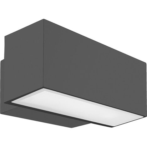 LedsC4 Afrodita - Aplique de Pared LED 12.7W y 913lm con Luz Cálida 3000K. Diámetro 22cm. Estructura de Aluminio. Uso Exterior IP66. Color Gris, (1/5)