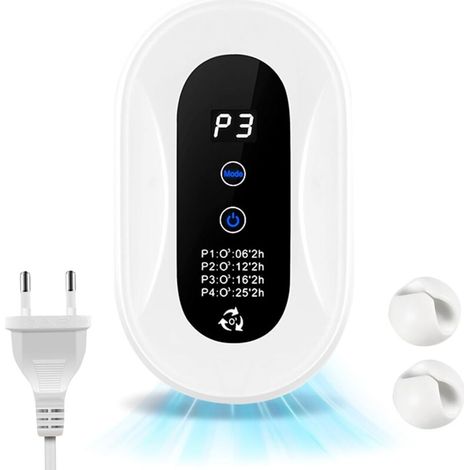 Ozongenerator, Luftreiniger, Geruchsneutralisator, Negativ-Ionen-Generator, leiser Luftreiniger für Neubauten, Haushalte mit Haustieren, Badezimmer und Küche, mit Kabelmanagement, Weiß (1/5)