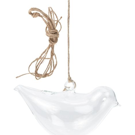 Vase en verre transparent Sewroro, suspendu et forme d'oiseau, (1/5)