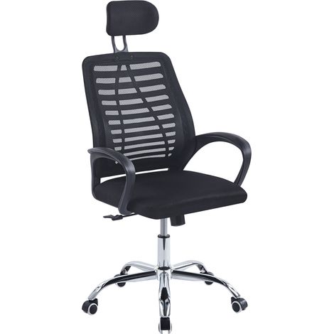 Sedia Direzionale Da Ufficio Schienale In Rete Traspirante,Supporto Lombare Poggiatesta Elegante Ergonomica,Comoda Regolabile In Altezza,Girevole,Poltrona Da Scrivania Movimento Inclinazione Ad Ondegg (1/5)