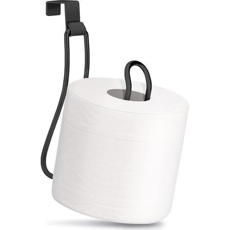 Soporte para papel higiénico negro, soporte para papel higiénico, portarrollos de papel higiénico, soporte para papel higiénico de baño - negro (1/5)