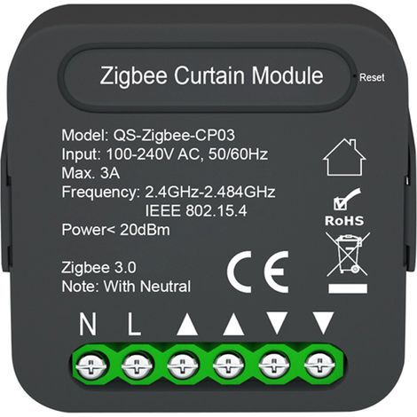 Smart on/off module for wireless curtains with timer and remote control, automatic roller shutter module for home and office (1/5)