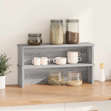 Étagères de cuisine empilables 2 pcs,Étagères de rangement sonoma gris 60x15x16 cm CFW80329 (1/5)