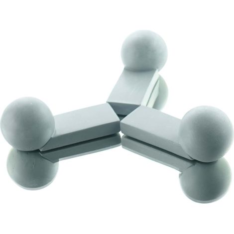 Kaemingk – Pieds décoratifs pour pots ronds gris – Polyrésine, lot de 3
