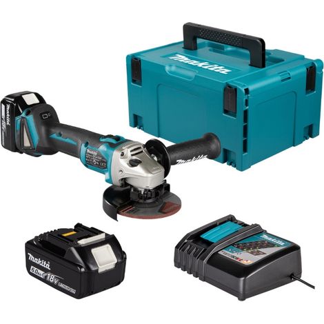 MAKITA Meuleuse d'angle 18V LXT Ø125 mm 2x6Ah dans MAKPAC - DGA504RGJ