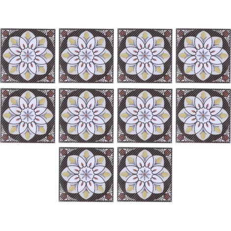 20 Autocollants Diagonaux pour Carrelage Imperméables, Décorations Murales et Sol Adhésives