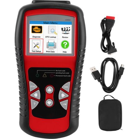 Outil de test automatique de voiture d'instrument de diagnostic de moteur de scanner d'effacement de défaut de lecteur de code OBD2 (1/5)