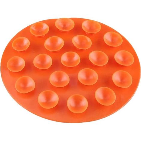 Ventouse dessous de plat--double face antidérapant orange--lot de 2 pièces vaisselle couvert cuisine (1/3)