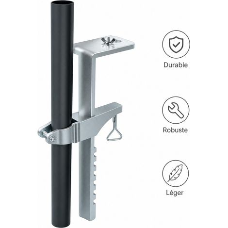 Pince Parasol Universelle 29.5 x 10.5 x 5.5 cm Aluminium - Fixation Parasol Horizontal Vertical (1/5)