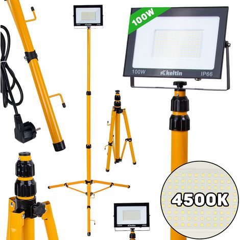 Proyector LED De 100 W Con Pie Telescópico Y Cable De Luz Neutra 4500 K (1/5)