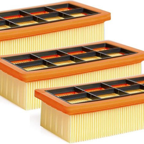 Lot de 3 filtres plissés plats pour aspirateurs Kärcher 6.415-953.0 AD3.200 AD3.00-AquaForge (1/4)