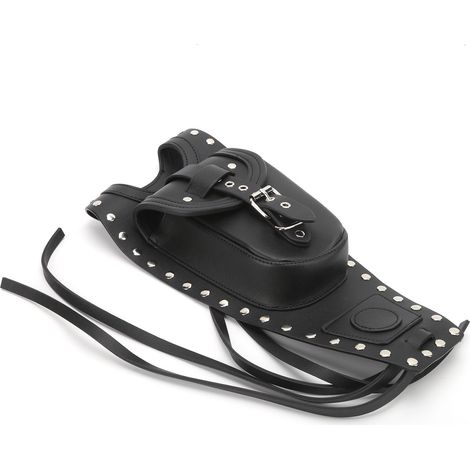 Sacoche de réservoir d'essence pour moto, housse de protection en cuir artificiel noir, compatible avec les modèles XLX1000, XL1200X et XLH883 (1/5)
