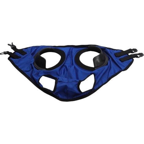 Lunettes de protection oculaire pour chevaux en cuir PU, résistantes au sable et respirantes, pour harnais d'équitation (bleues). (1/5)