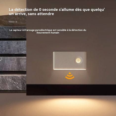Veilleuse LED intelligente sans fil avec détecteur de mouvement, trois couleurs, lot de trois (1/5)
