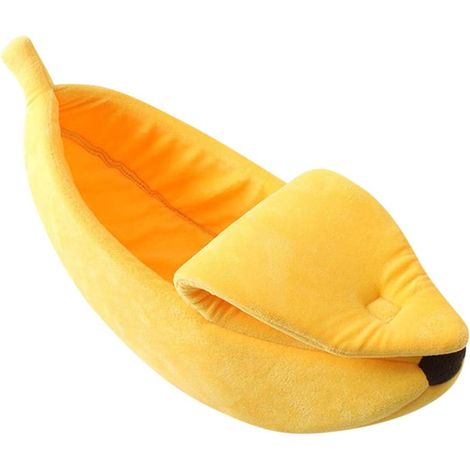 Nid Pour Animaux - Forme Banane - Tissu Velours Court - Chaud Et Doux - Pour Chats Et Chiens - Tailles S À XL (1/5)