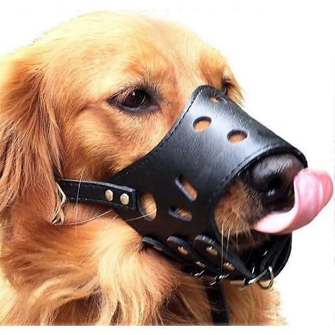 Muselière noire, taille L pour chiens. Muselière souple pour petits et moyens chiens. Empêche les morsures et les aboiements. (1/5)
