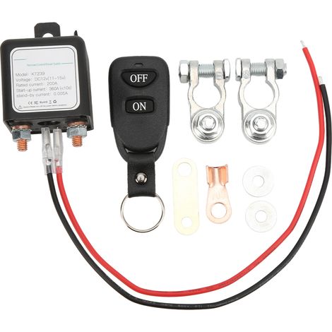 Interrupteur de batterie 12V 200A relais sans fil 433MHz télécommande universelle positif négatif pour voiture (1/5)
