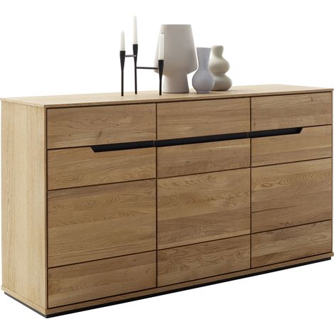 Buffet 3 portes 3 tiroirs 153x41x82 cm en chêne - AHRI