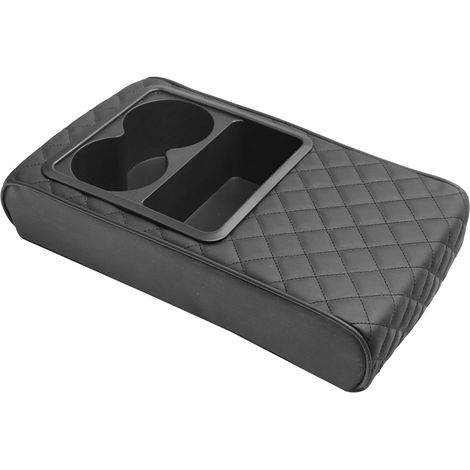 Housse d'accoudoir de voiture, coussin de boîte d'accoudoir de voiture, support de tasse d'eau, en cuir renforcé, coussin d'accoudoir de voiture, coussin de protection centrale, tapis de boîte (1/5)