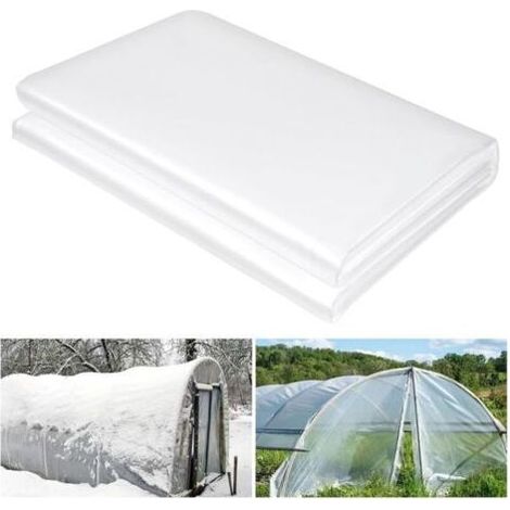Bâche en polyéthylène extra épaisse 2m x 10m, protection contre la poussière pour meubles, feuilles de protection transparentes pour serres, agriculture, jardinage et peinture. (1/4)