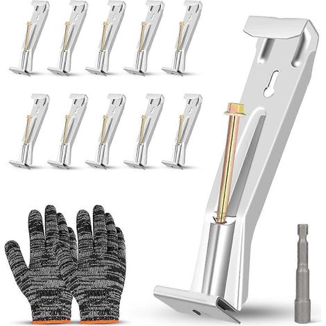 Lot de 10 crochets de gouttière invisibles avec vis et clips antirouille pour gouttières en aluminium de type K de 5 pouces, Rep (1/5)