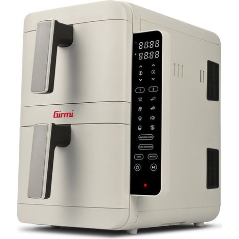 Girmi FG4101 Ecofrit Dual Friggitrice ad aria 9 L 2400 W 9 Programmi Display Digitale colore Bianco