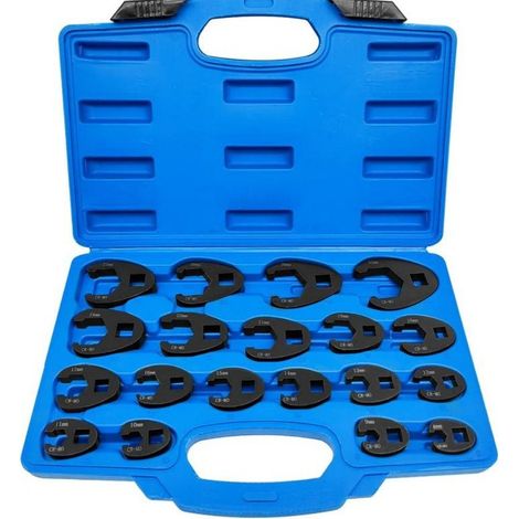 19-teiliger Schraubenschlüsselsatz, 1/2"- und 3/8"-Außenantrieb-Vierkant-Metrikschlüssel, 8-32-mm-Kfz-Rohrsteckschlüsselsatz