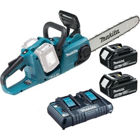 Makita DUC353RT2 Twin 18v / 36v LXT Cordless 35cm Chainsaw Li-Ion 2x Batteries (1/4)