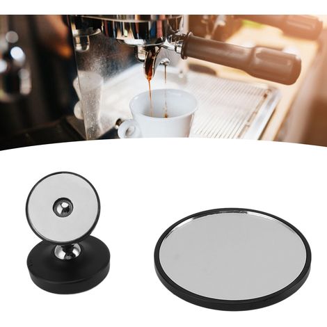 Extraktionsbeobachtungsspiegel für Espressomaschinen mit bodenlosem Siebträger, reflektiert die Espresso-Crema, kleiner verstellbarer Magnetspiegel, schwarz. (1/5)