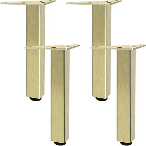 Or, Lot de 4 Pieds de Meubles Pied de Table Ronds Réglable, Aluminum Alloy 6-60cm Socles Pieds Meuble Cuisine TV Commode Pieds pour Meuble de Salle de Bain Vis Inclus-20cm/7.9" (1/5)