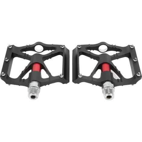 Set aus 2 leichten, flachen, schwarzen, rutschfesten Mountainbike-Pedalen aus Aluminiumlegierung. (1/5)