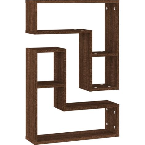 Maison Exclusive - Wandregale 2 Stk. Braun Eichen-Optik 50x15x50 (1/5)