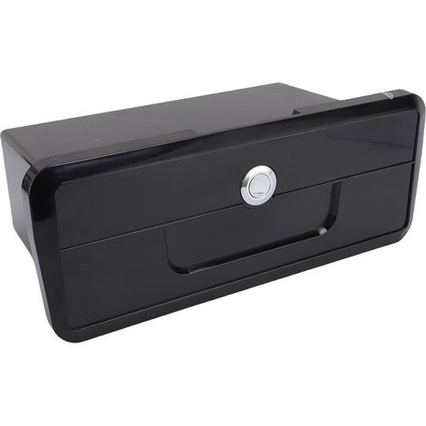 Compartiment de rangement pour bateau marin, boîte à gants multifonctionnelle verrouillable en plastique ABS avec Double porte-gobelet noir