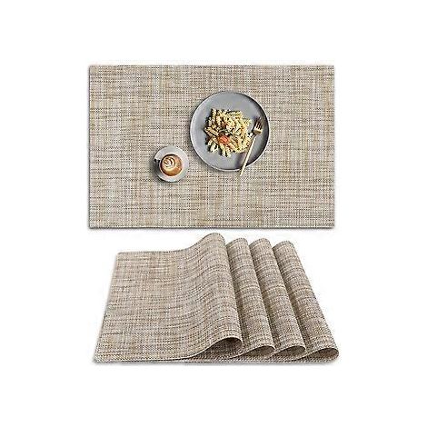 PVC-Tischsets, 4 Stück, rutschfest, hitzebeständig, abwaschbar, Vinyl, 4er-Set