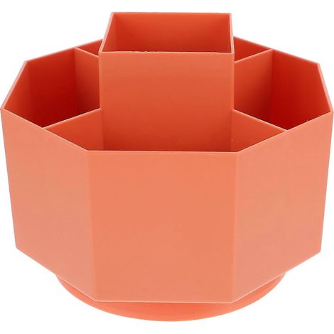 Organisateur de bureau pour crayons, porte-stylos, boîte de rangement pour bureau-14x13cm-Orange