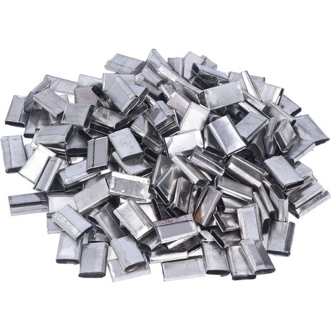 Scellage de feuillardage pour emballage, clips de cerclage en tôle de fer de 1 kg, boucles d'emballage pour feuillard PP (1/5)