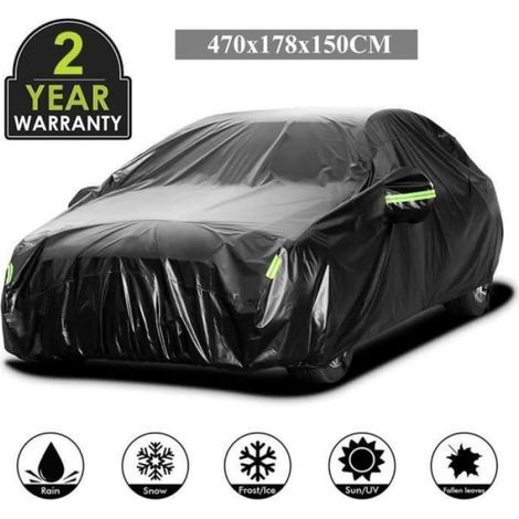 Autoabdeckung für den Außenbereich – Limousine 470 x 178 x 150 cm – Wasserdicht – UV-beständig – Schwarz (1/5)