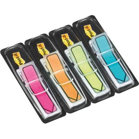 Frecce indice Post-it blu brillante, verde brillante, rosa, giallo (1/5)