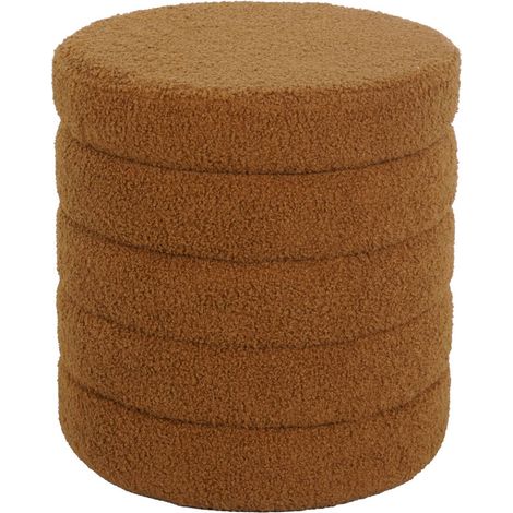 sweeek - Hocker mit Stauraum und Bouclé-Bezug, Bouclé, Rostfarben