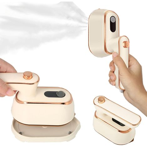 Mini fer à repasser vapeur de voyage 1000 W, défroisseur vapeur portable pour vêtements, petit format, idéal pour les voyages. (1/5)
