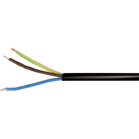 Câble souple en PVC H03VV-F 3G x 0,75 mm² noir