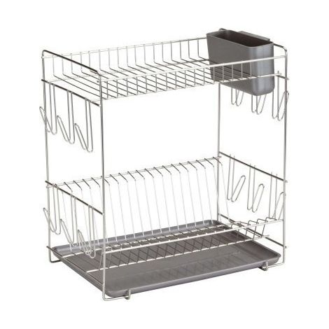 Escurreplatos Cocina Sobremesa Doble 18 Platos Inox Sauvic (1/5)
