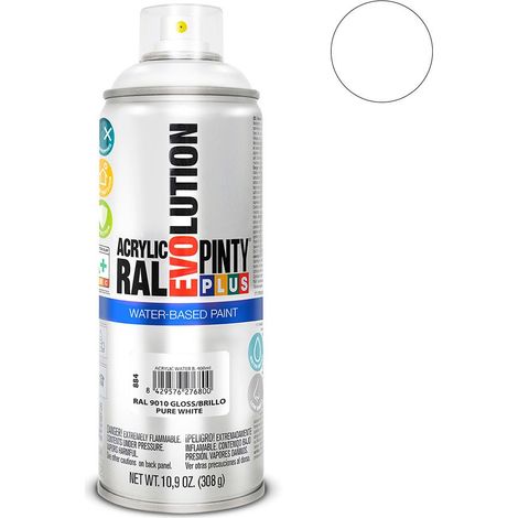 PintyPlus Evolution Farbe auf Wasserbasis – RAL 9010 Pure Radiant White 520 cc