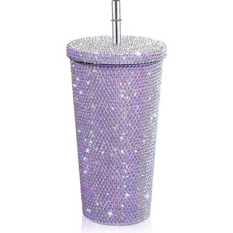 Gourde à paillettes Bling Diamond avec couvercle violet (1/5)