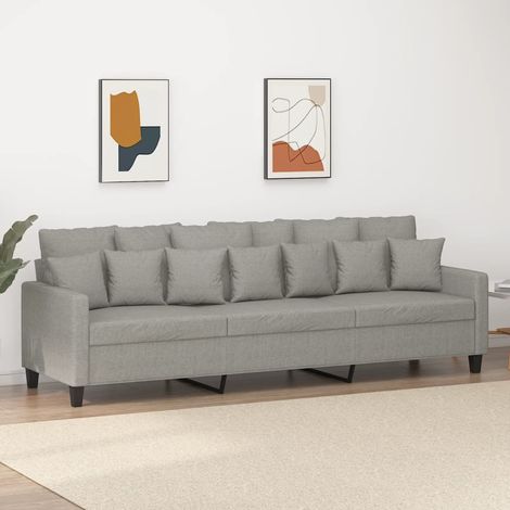 3-Sitzer-Sofa Hellgrau 210 cm Stoff (1/5)
