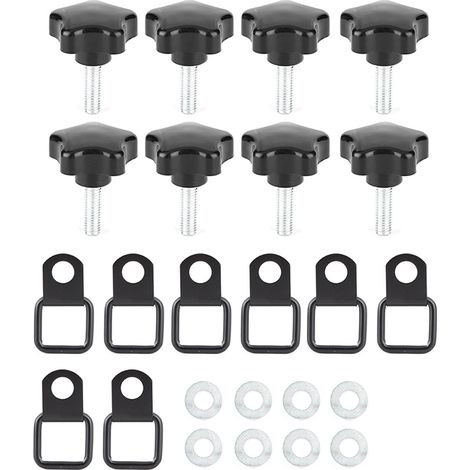Lot de 4 attaches à vis pour toit de Jeep Wrangler JK JL 2007-2018, accessoires de fixation, 2 portes, kit de boulons de capote (1/4)